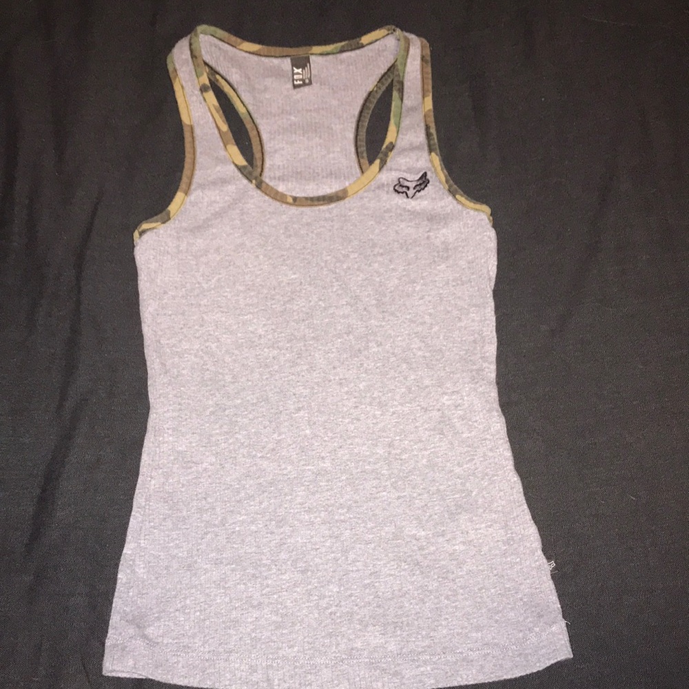 Grey and Camo Fox Tank Top